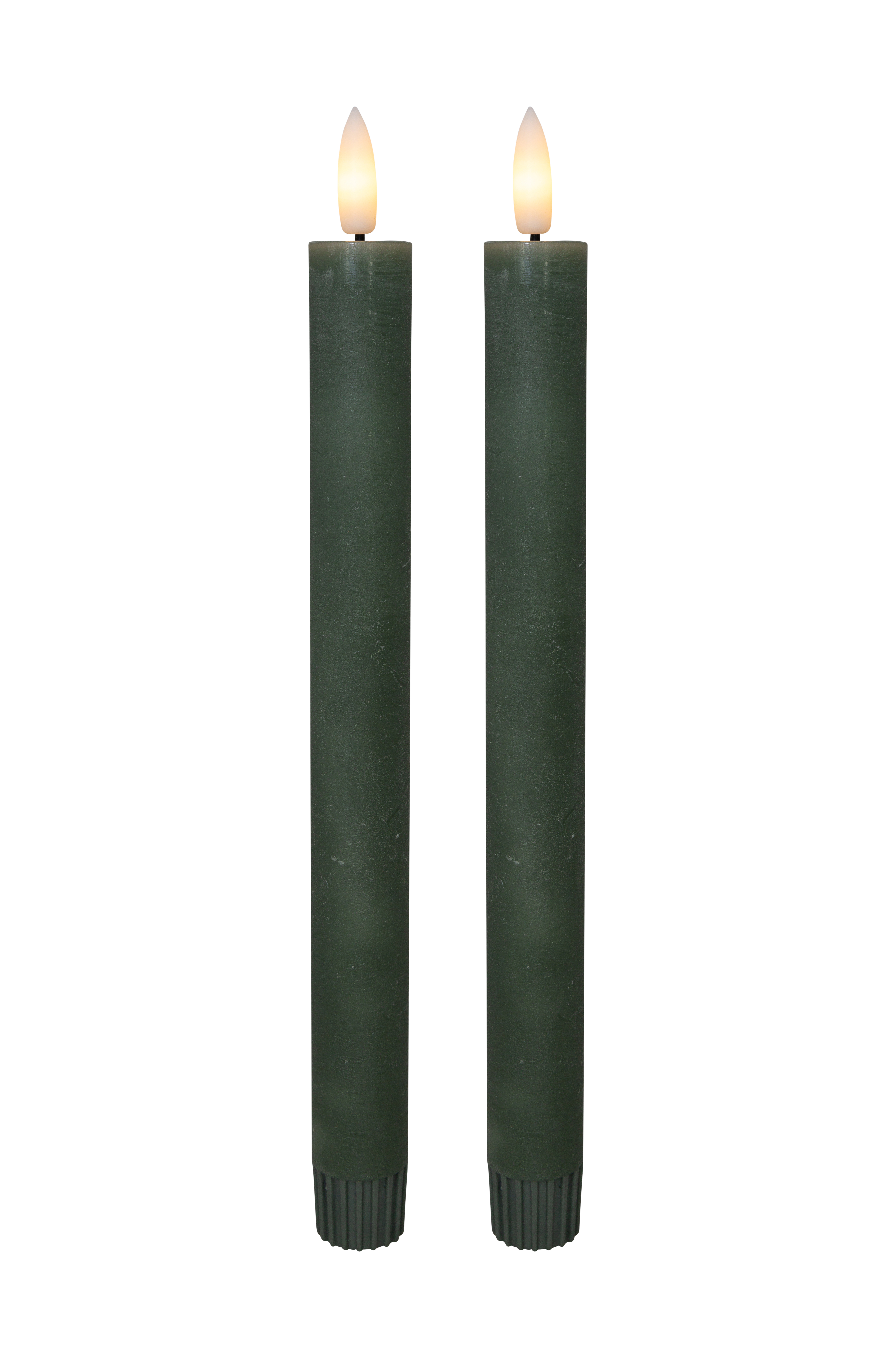 Se Cozzy kronelys, 3D flamme, 22,2 cm, grøn, 2 stk (bruges med fjernbetjening) hos Pixojet
