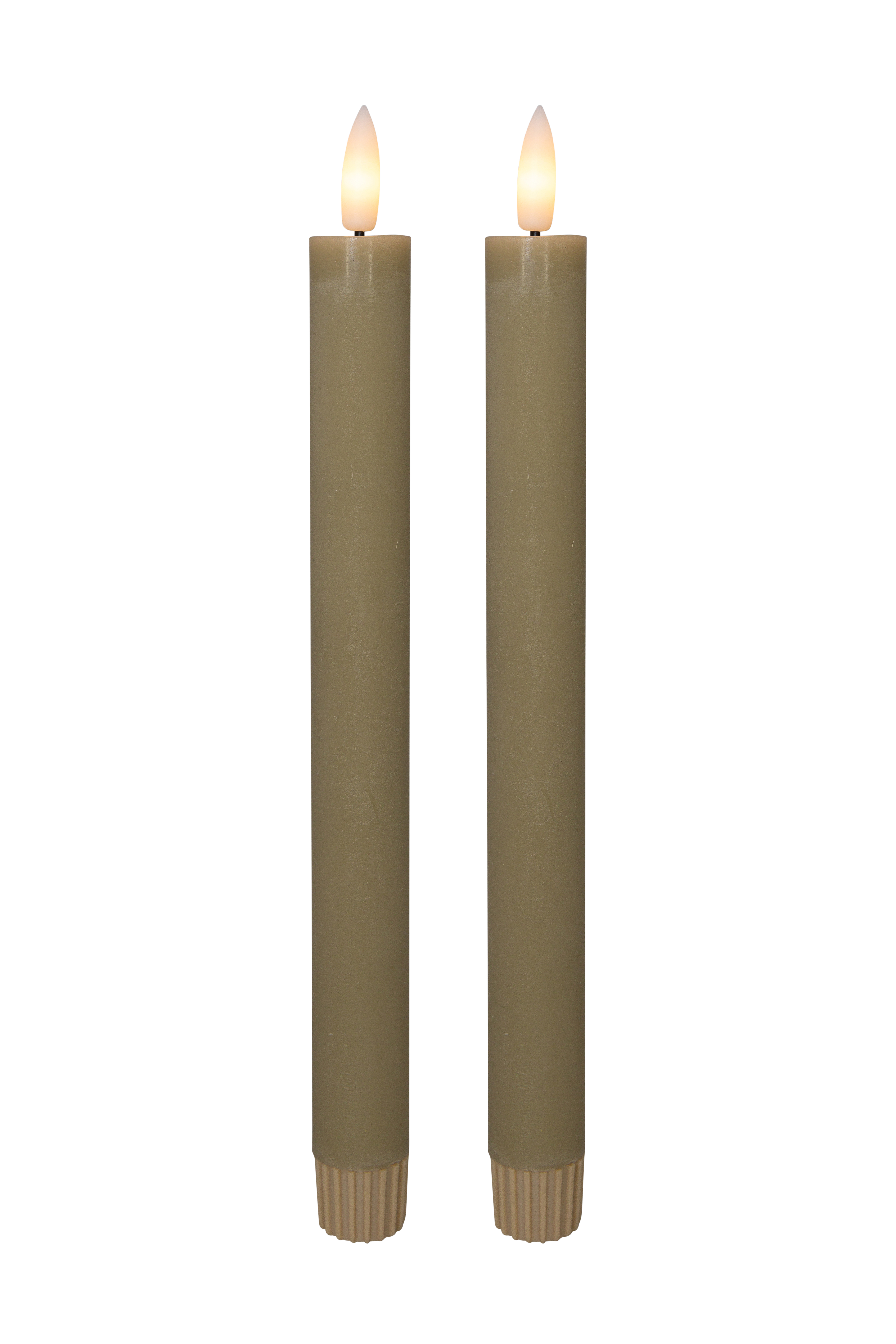 Cozzy kronelys, 3D flamme, 22,2 cm, sand, 2 stk (bruges med fjernbetjening)
