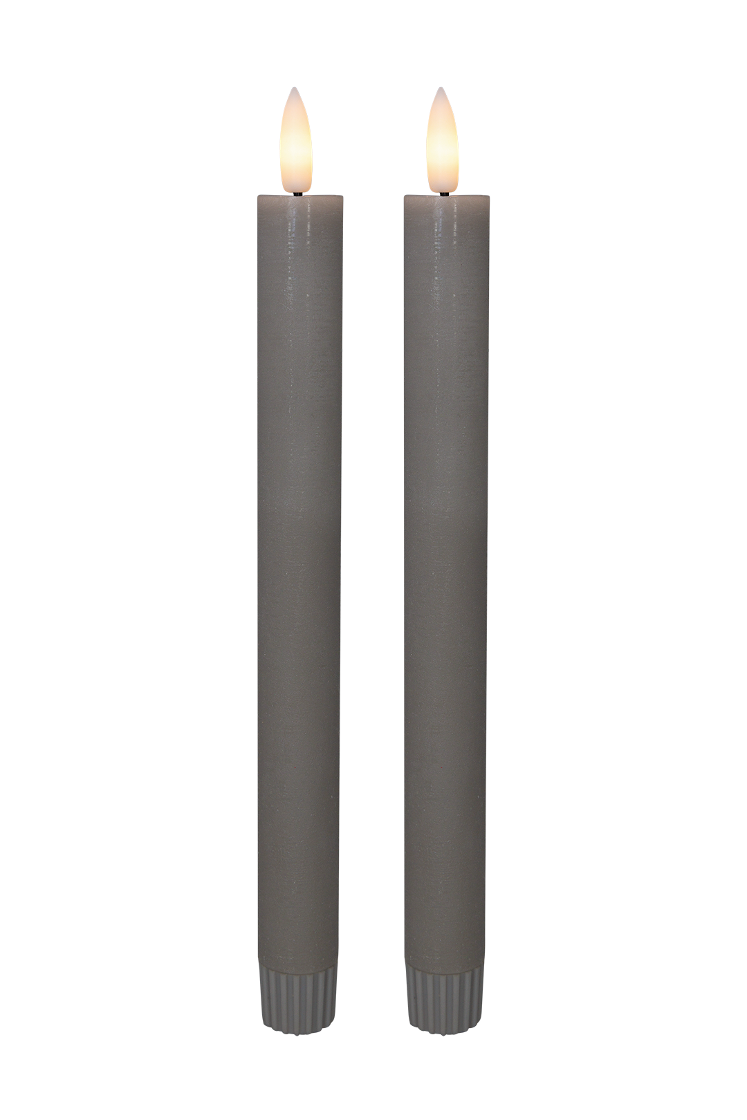 Cozzy kronelys, 3D flamme, 22,2 cm, grå, 2 stk (bruges med fjernbetjening)