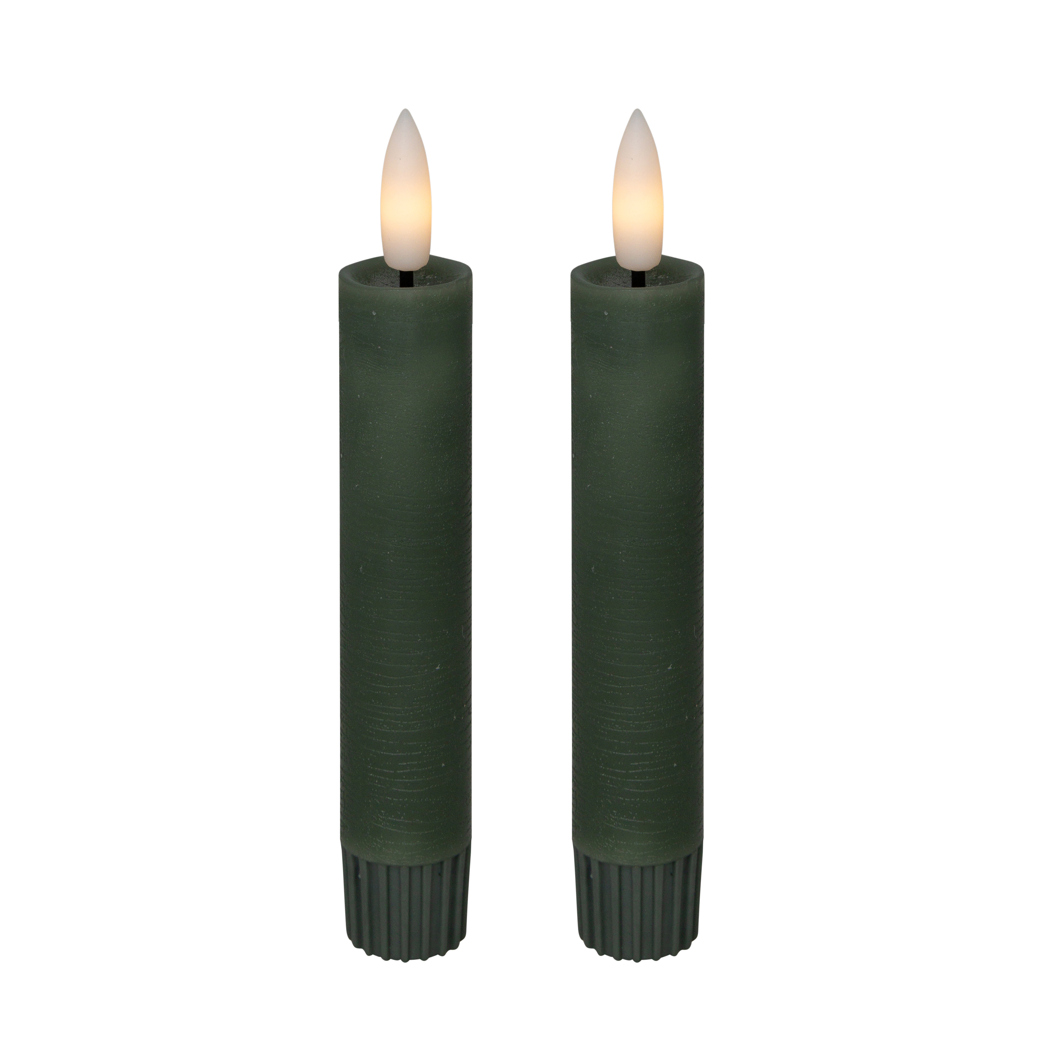 Cozzy kronelys, 3D flamme, 11 cm, grøn, 2 stk. (bruges med fjernbetjening) thumbnail
