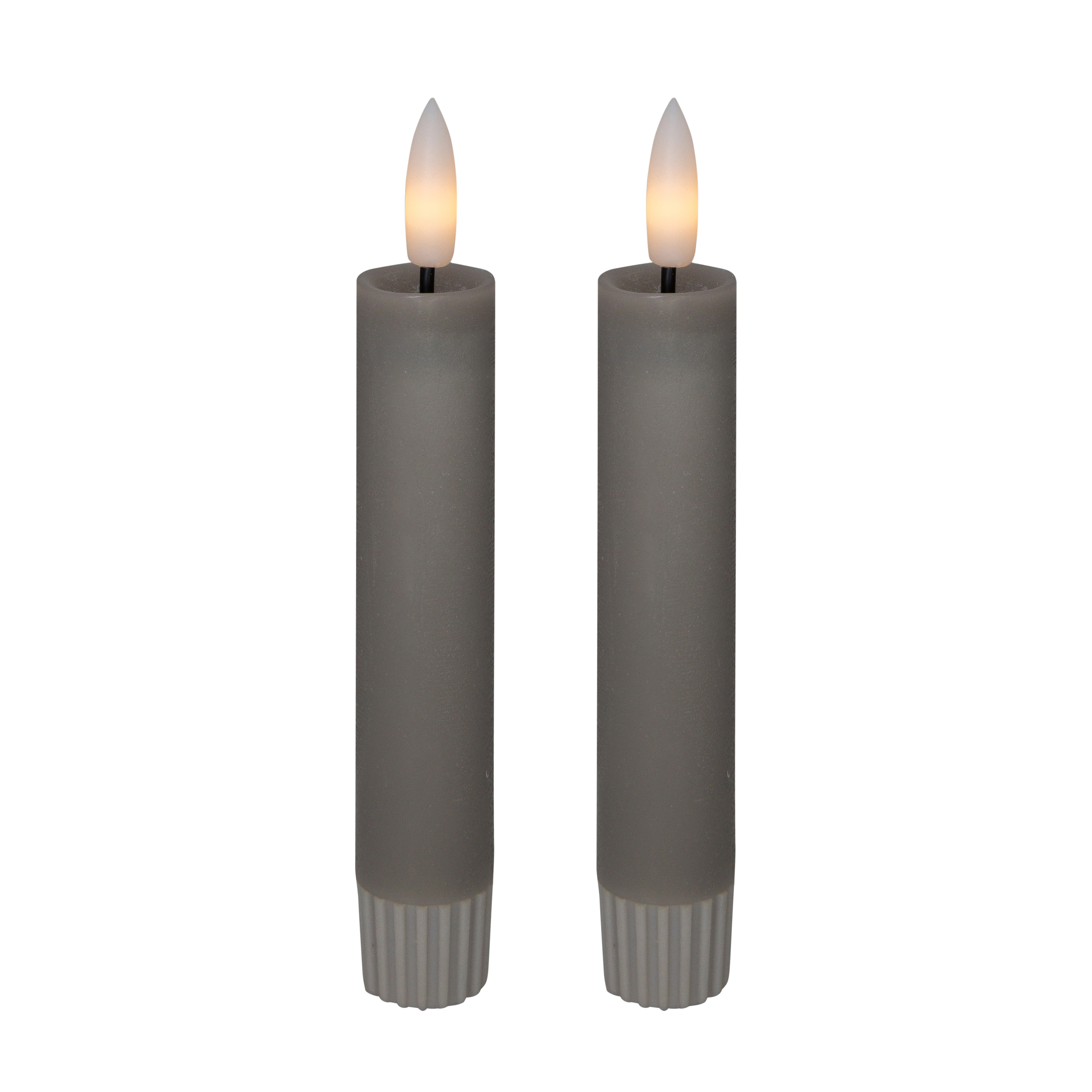 Cozzy kronelys, 3D flamme, 11 cm, grå, 2 stk. (bruges med fjernbetjening) thumbnail