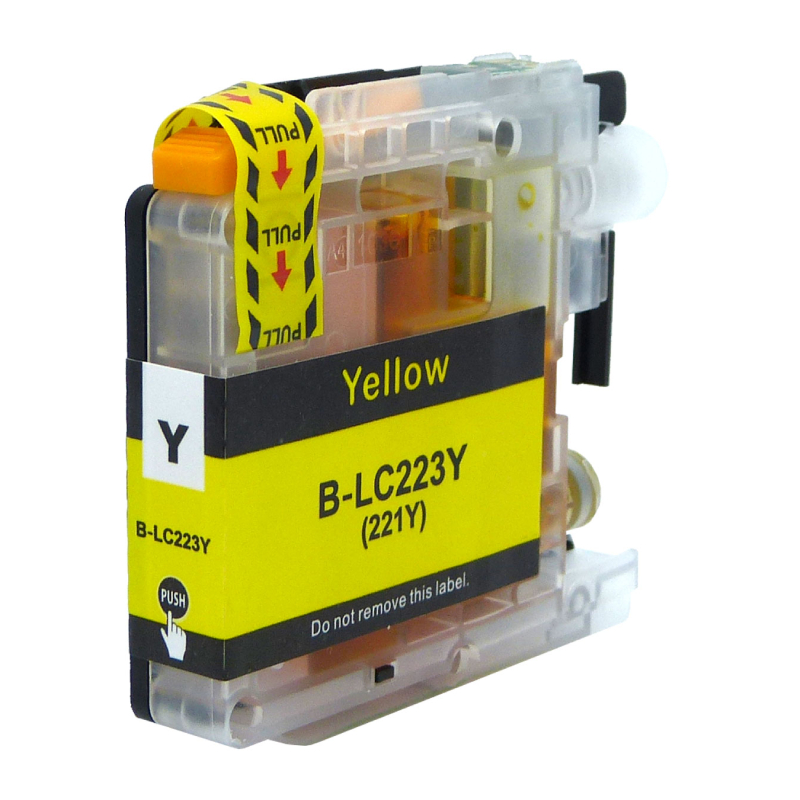 Køb Brother LC 223 Y gul kompatibel blækpatron (10 ml) - Pris 39.00 kr.