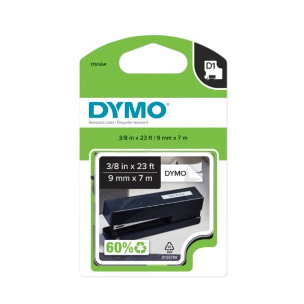 Se Dymo D1 40910 Tape / 9 mm.x 7m / Sort Tekst / Transparent Tape hos Pixojet