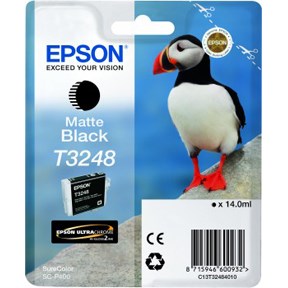Køb Epson T3248 MBK - C13T32484010 Original - Matte Sort 14 ml - Pris 159.00 kr.