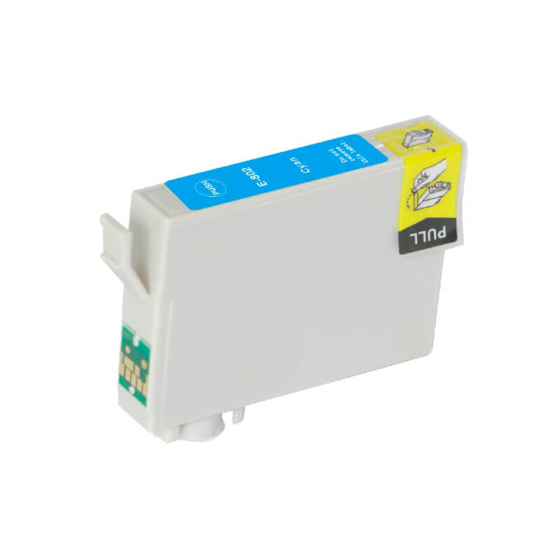 Køb Epson T0802 C Cyan kompatibel blækpatron (13,5 ml) C13T08024011 - Pris 56.00 kr.