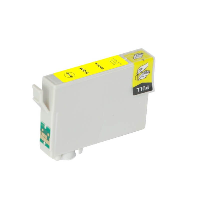 Køb Epson T0804 Y Gul kompatibel blækpatron (13,5 ml) C13T08044011 - Pris 56.00 kr.