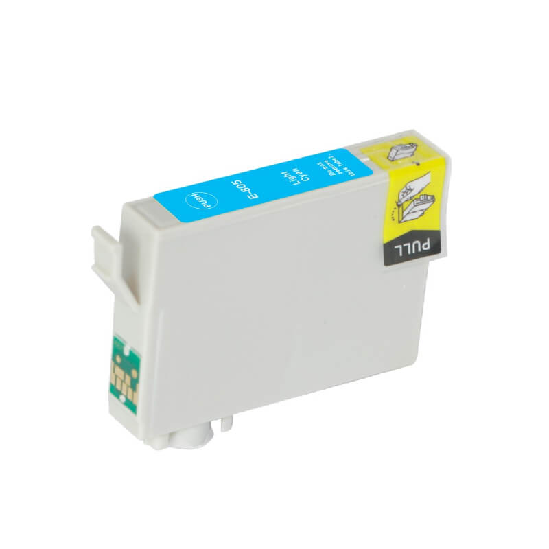 Køb Epson T0805 LC lys Cyan kompatibel blækpatron (13,5 ml) C13T08054011 - Pris 56.00 kr.