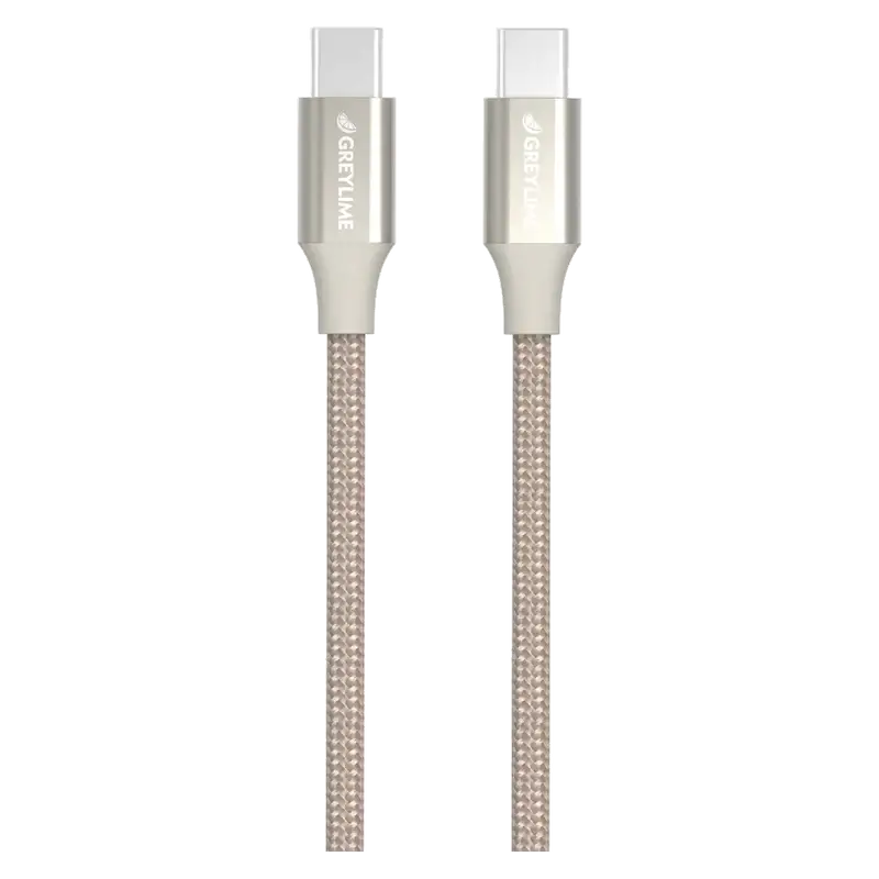 GreyLime Braided USB-C til USB-C Kabel Beige 1 m thumbnail
