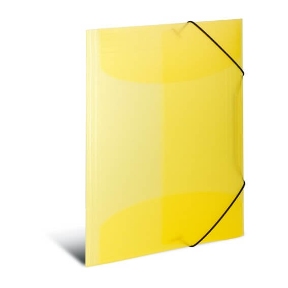 Billede af Herma Kraftig, transparent A3 elastikmappe PP, gul 3 stk