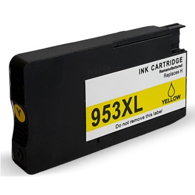 Køb HP 953 XL Y (F6U18AE) gul blækpatron, Kompatible 1600 sider - Pris 165.00 kr.