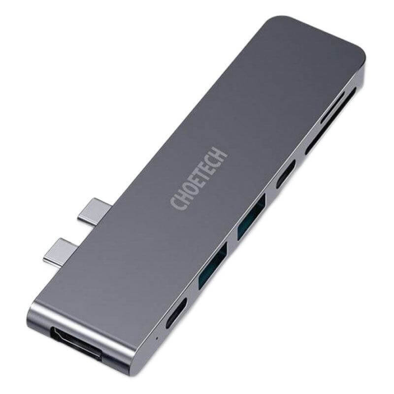 Choetech 7-i-1 USB-C hub, USB 3.0 4K/60Hz HDMI 87W PD, grå thumbnail