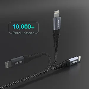 Se Choetech IP0041 USB-C til Lightning kabel, nylon, 2m hos Pixojet