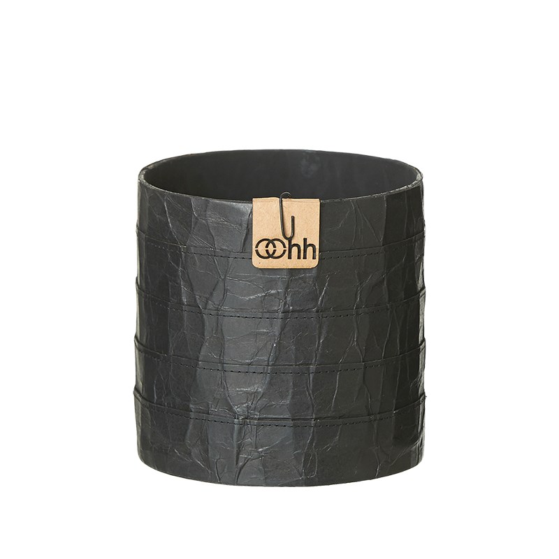 OOHH Milano Cylinder Pot, Black D13 X H13