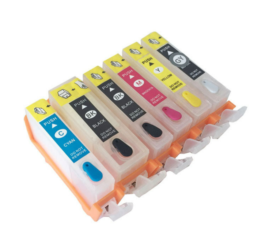 Køb Pixojet refill blæk Canon PGI-520BK / CLI-521BK, 5-farvet patronsæt 55 ml - Pris 398.00 kr.