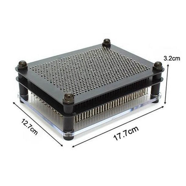 PinArt - 3D pladekunst, sort/slv