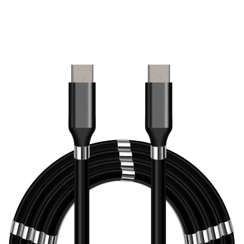 Se SERO PD magnetisk kabel, USB-C til USB-C, 2m, sort hos Randomshop
