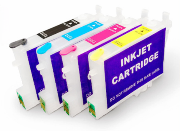 Køb Pixojet refill blæk Epson T0551- T0554, 4-farvet patronsæt 54 ml - Pris 189.00 kr.