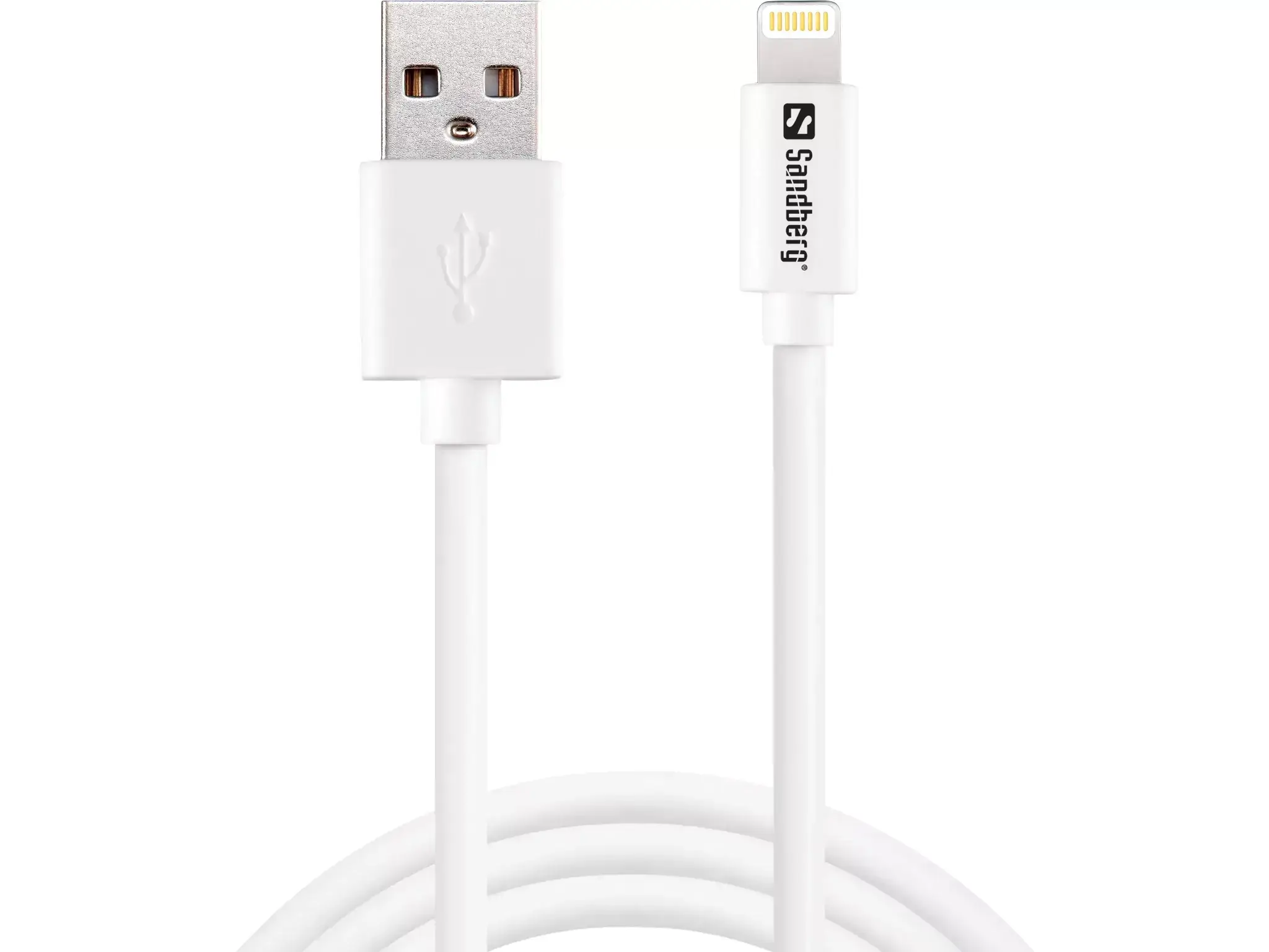 Sandberg USB Lightning Sync/Opladerkabel, Hvid (1m)