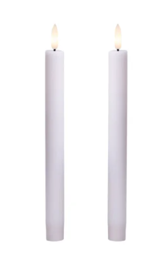 Cozzy kronelys, 3D flamme, 22,2 cm, hvid, 2 stk (bruges med fjernbetjening)
