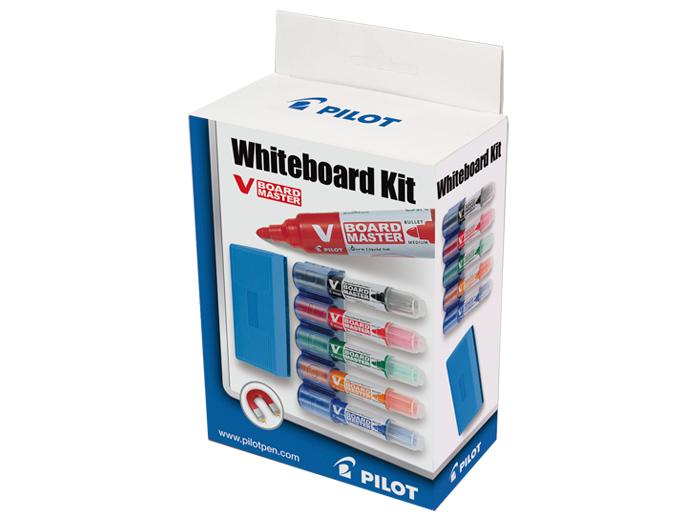Billede af Whiteboard startkit Pilot med holder, tavlevisker og 5 penne