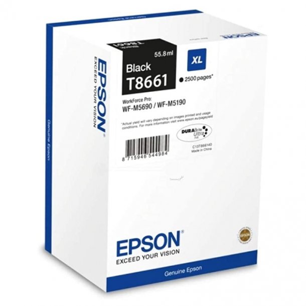 Epson T8661 XL BK Ink cartridge  - C13T866140 Original - Black 55,8 ml