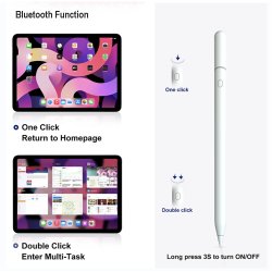 iPad pen som Apple pencil (iPad 2018-2024) - trdls, hvid