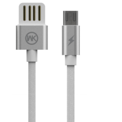 Micro USB kabel - 1 meter, nylon, hvid