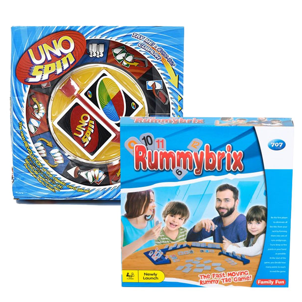 Uno Spin + Rummikub packet