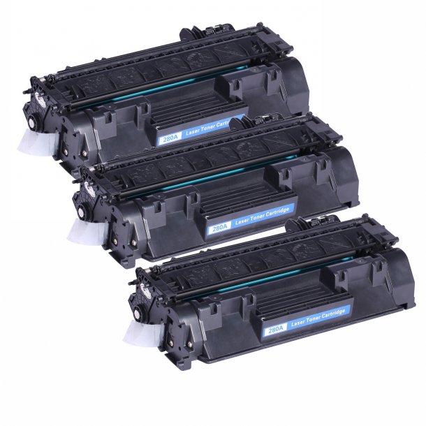 Pixojet toner HP 80A - CF280A, 3 stk. rabattpakke 8100 sider