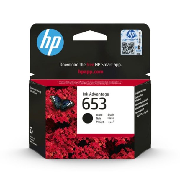 HP 653 BK Ink Cartridge - 3YM75AE#BHL Original - Black 6 ml