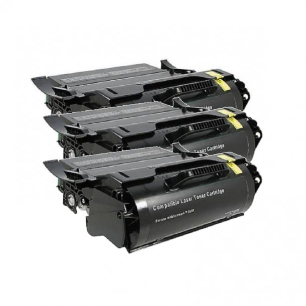 Lexmark T650 BK combo pack 3 stk Toner - T650H11E Kompatibel - Svart 75000 sider