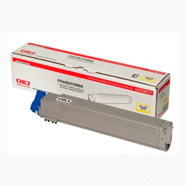 OKI C9600/C9650/C9800/C9850 Y Toner - 42918913 Original - Gul 15000 sider