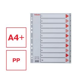Esselte Register PP A4 Maxi 1-10 - Gr (10 st)