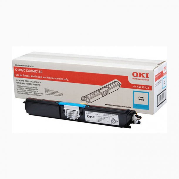 OKI C110/C130 C Toner - 44250723 Original - Cyan 2500 sider