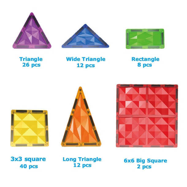 Magnetic Tiles byggest - Sampak, 2 x 100 dele