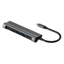 USB-C till HDMI, 2 x USB 3.0, SD+TF kortplats, PD