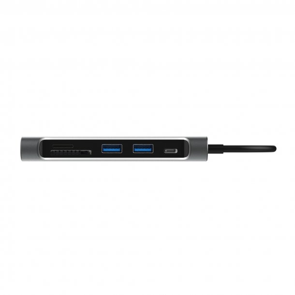 USB-C till HDMI, 2 x USB 3.0, SD+TF kortplats, PD