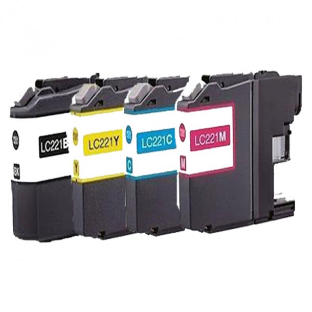 Brother LC 221 Combo Pack 4 pcs Ink Cartridge - Compatible - BK/C/M/Y 46 ml
