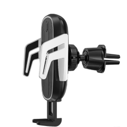 Trdl&ouml;s laddare och mobilhllare - f&ouml;r bil, 10W, svart/silver