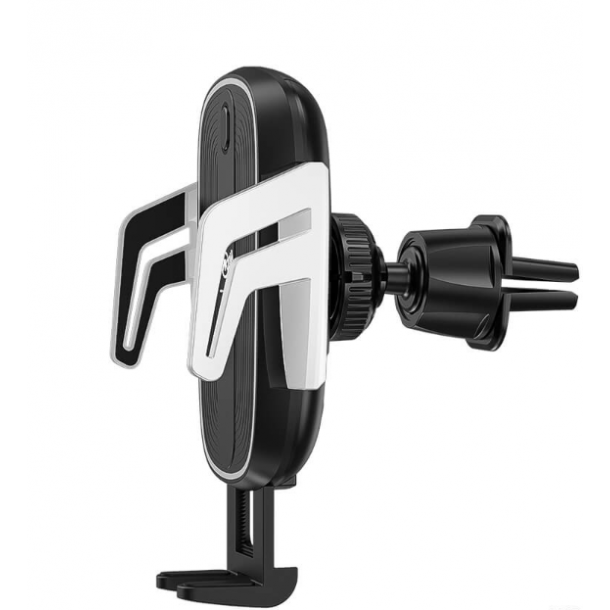 Trdl&ouml;s laddare och mobilhllare - f&ouml;r bil, 10W, svart/silver