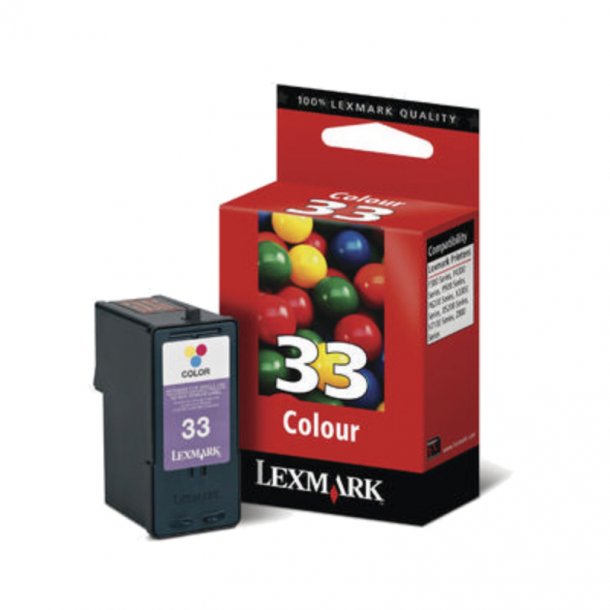 Lexmark 33 C blkpatron - 18CX033E Original - Farve 3,8 ml