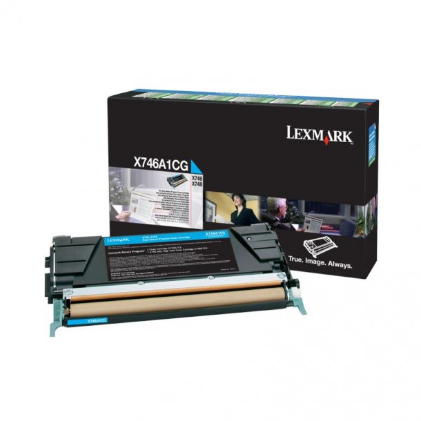 Lexmark X 746/748 C prebate Toner - X746A1CG Original - Cyan 7000 sider