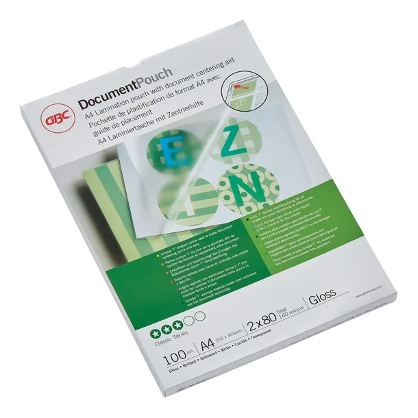 GBC Lamineringslomme 80my, A4, 100 stk