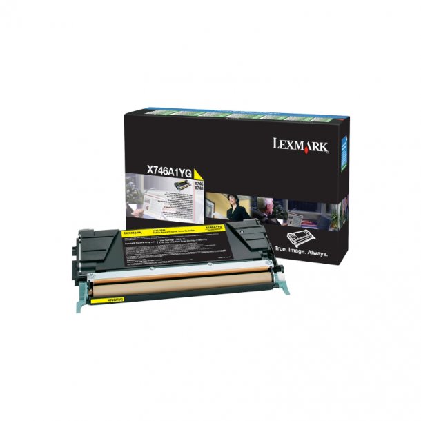 Lexmark X 746/748 Y prebate Toner - X746A1YG Original - Gul 7000 sider