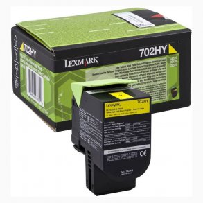 Lexmark toner 702HY - 70C2HY0 gul 3000 sider, original