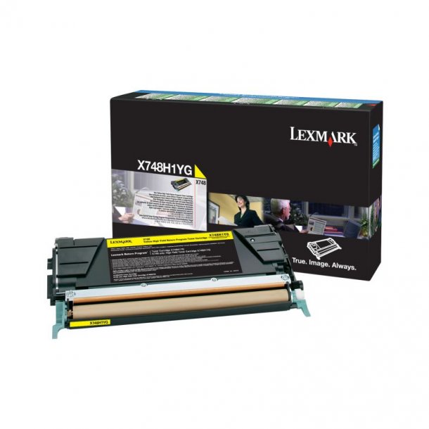 Lexmark X 748 Y prebate Toner - X748H1YG Original - Gul 10000 sider