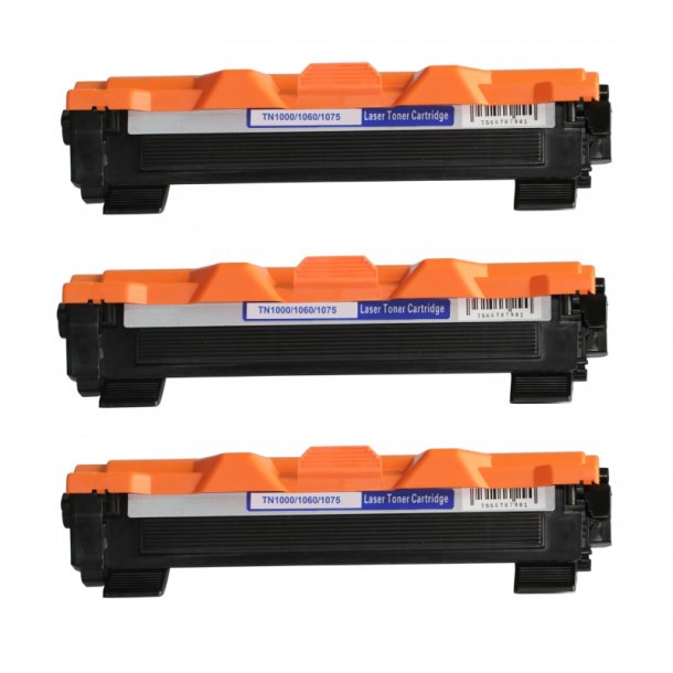 Kompatibel Brother TN 1000 BK combo pack 3 stk Toner (3000 sidor)