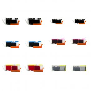 Kompatibel blkpatroner Canon PGI-550 / CLI-551 XL - 6443B001, 12 stk. rabatpakke 106 ml