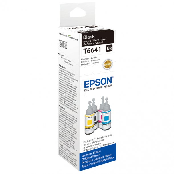 Epson T6641 BK Refill - Sort 70 ml - Original blktank C13T664140