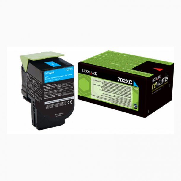 Lexmark 702XC C Toner - 70C2XC0 Original - Cyan 4000 sider